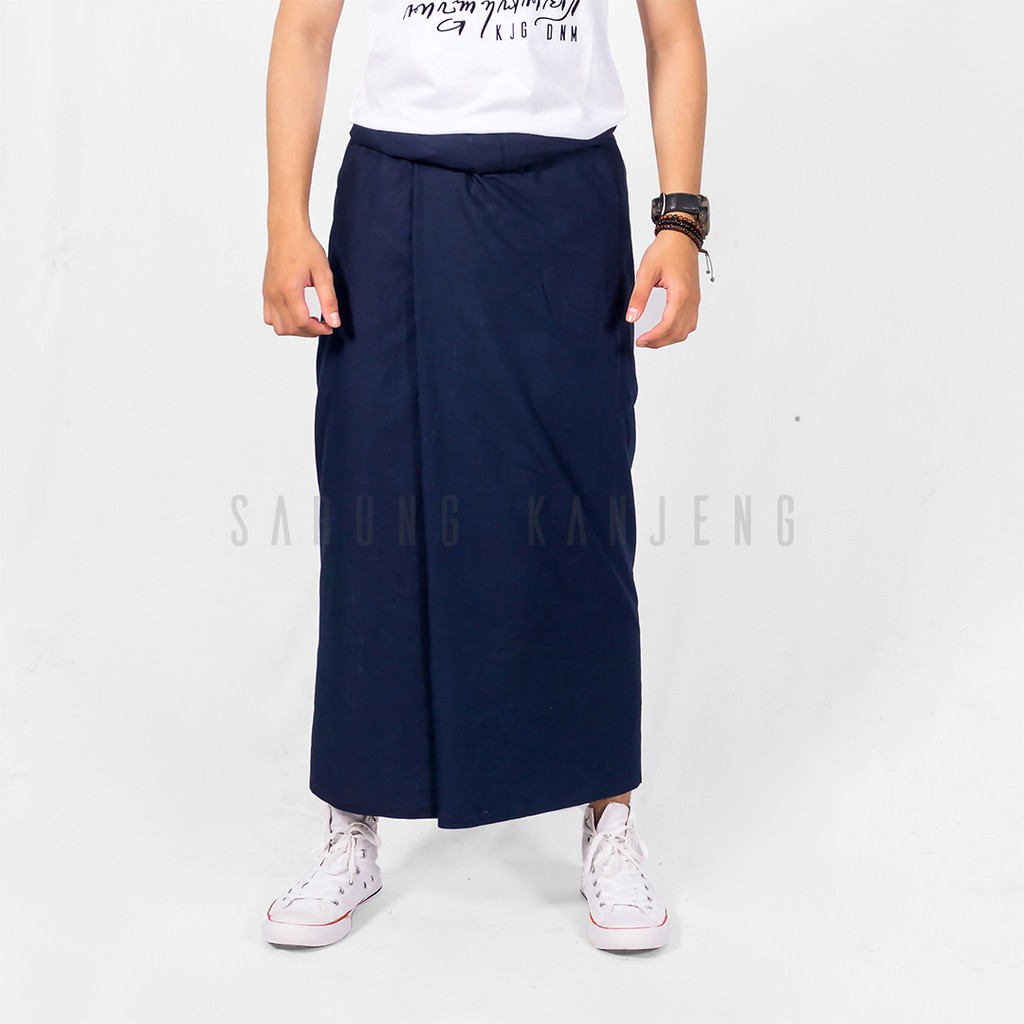 SARUNG KANJENG| SARUNG PURE NAVY|SARUNG POLOS BIRU NAVY ORIGINAL