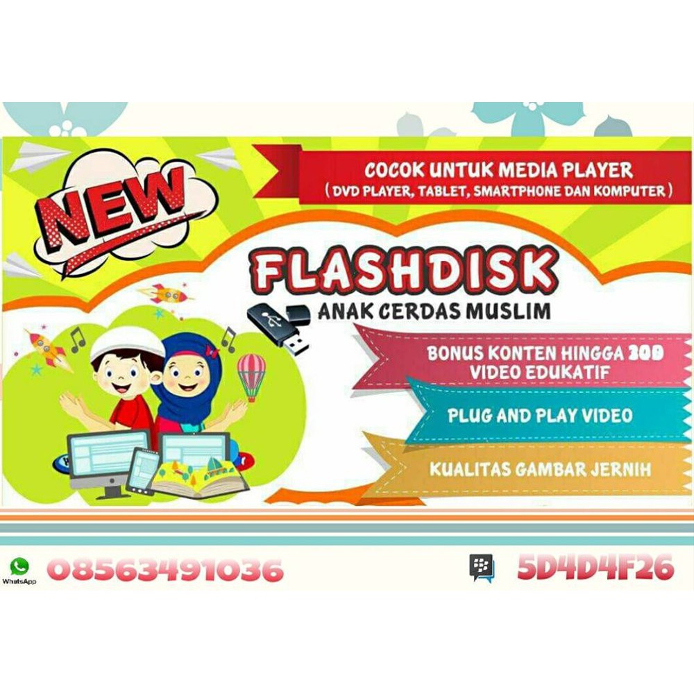 Promo Flashdisk Edukasi Kartun Islami Anak 8GB OTG Original Limited