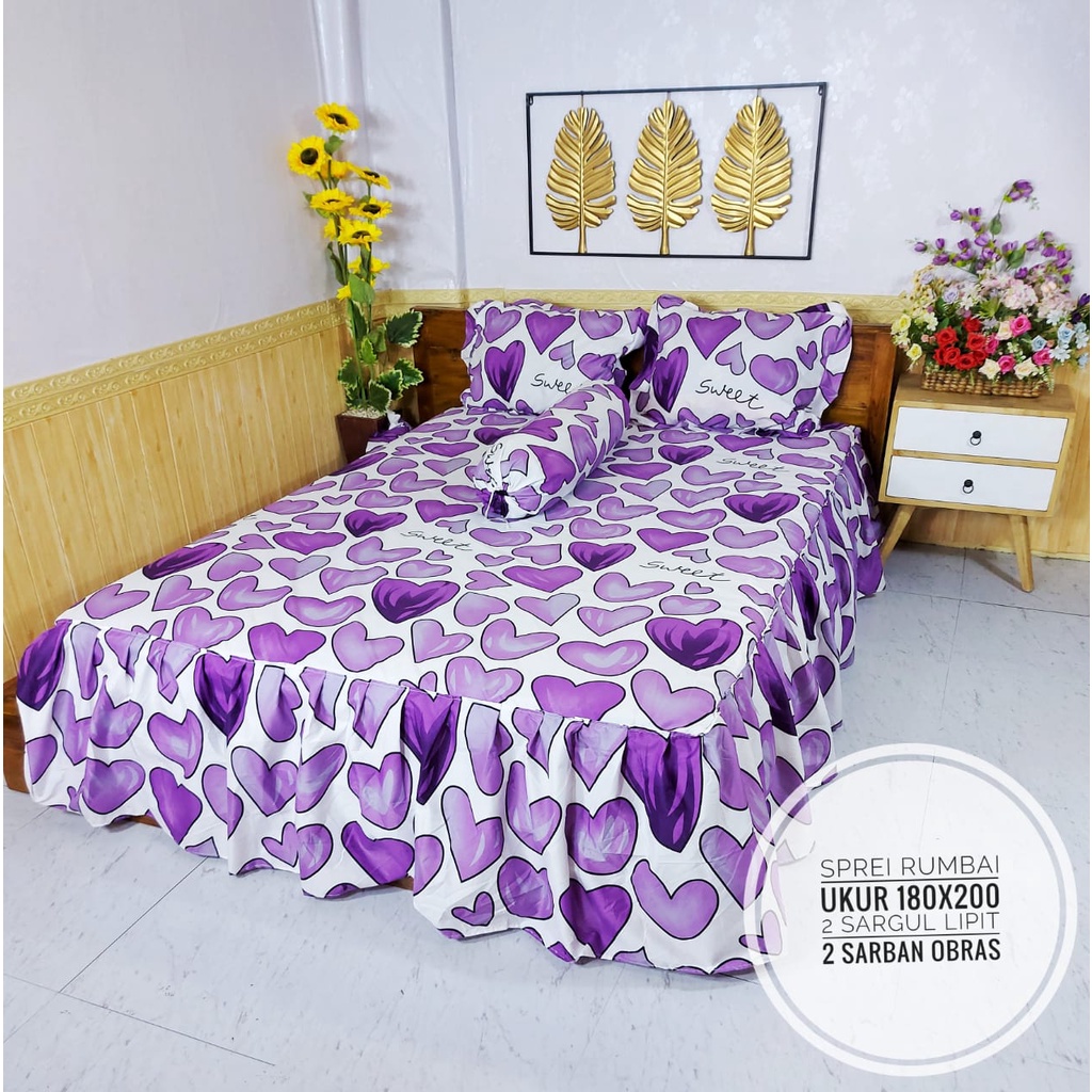 SPREI RUMBAI MOTIF BUNGA SPREI RUMBAI HOMEMADE SPERI RUMBAI MOTIF 180X200