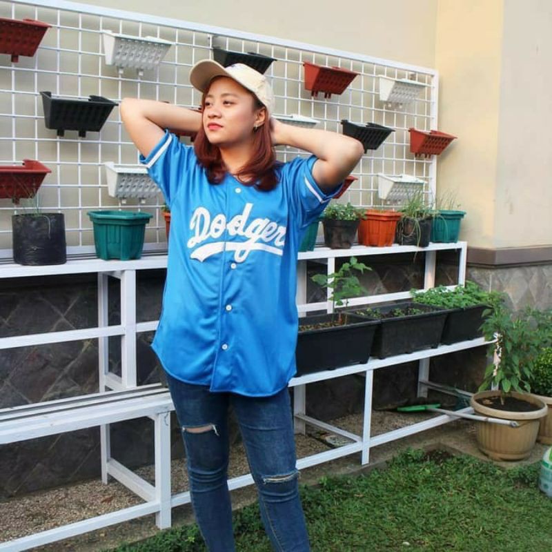Baju baseball biru turkis | kaos baseball premium Pria Wanita