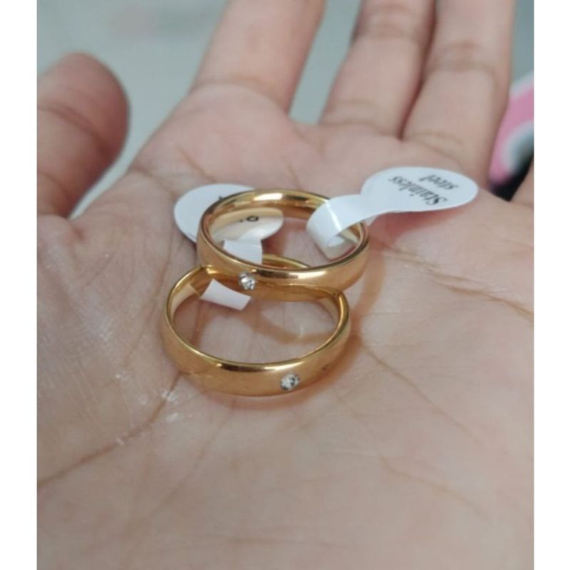 Cincin couple tunangan/nikahan gold bisa sepasang/satuan-C