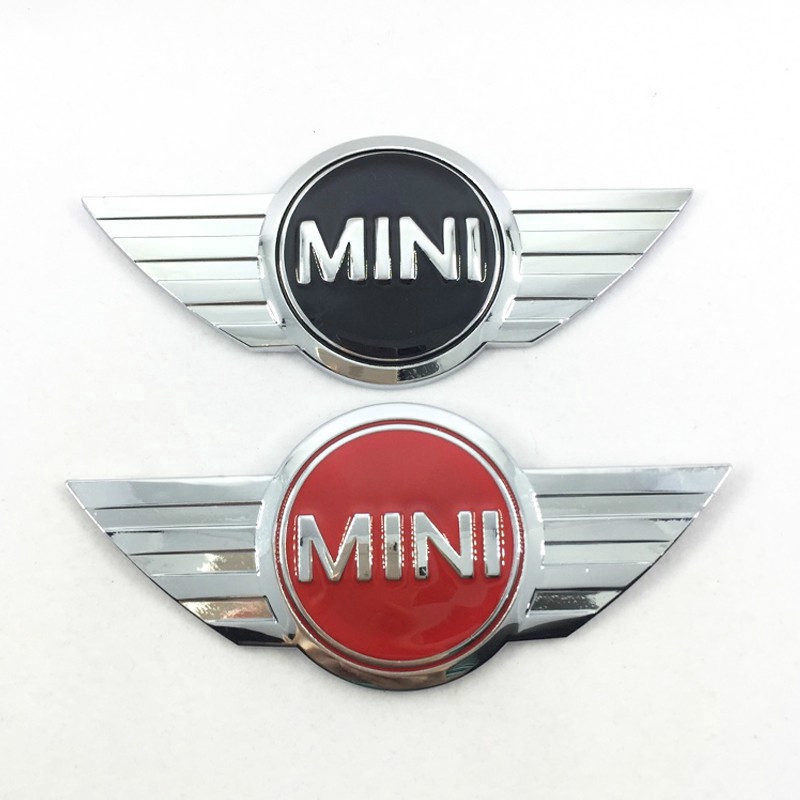 1pc Stiker Emblem Logo Sayap Mini Bahan Metal Untuk Mobil Mini Cooper