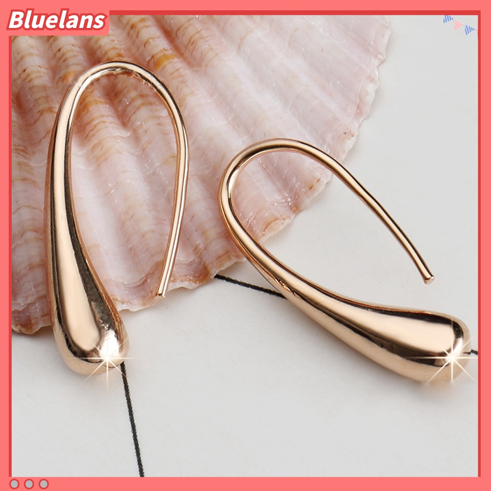 Anting Kait Bentuk Water Drop Bahan Alloy Untuk Wanita