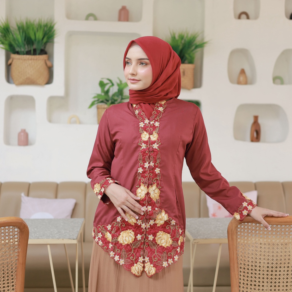 Alantasik - Atasan kebaya bordir WARNA alantasik modern wisuda kantor kerja SULAM kebaya encim wrana R24 R27