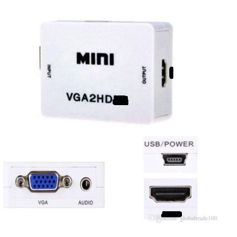 Konverter Vga to hdtv audio 1080p mini box - Vga female to hdtv female converter adapter