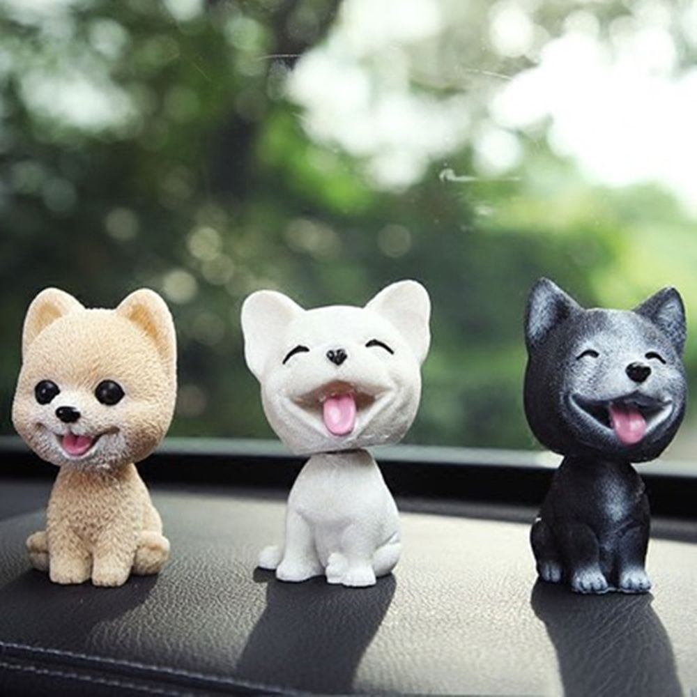 SUYOU 1PC Cute Nodding Puppy 8 Styles Car Swing Toys Shaking Head Dog New Vinyl Resin Car Interior Dashboard Ornament