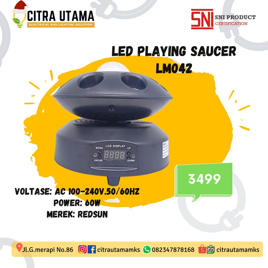 LAMPU LED FLYING SAUCER LM-042 UNTUK DISKO/PANGGUNG/KARAOKE K3499