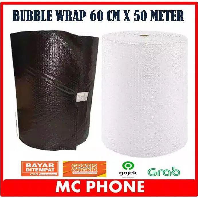 BUBBLE WRAP ROLL 125x 50 M  30CM X 50M  40CM X 50M  60CM X 50M HITAM BENING SELALU READY