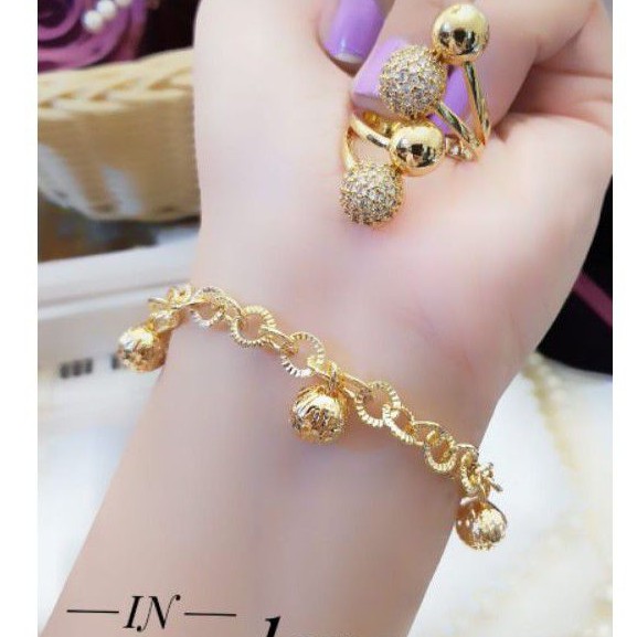 Xuping Set Perhiasan Gelang dan Cincin Gc816