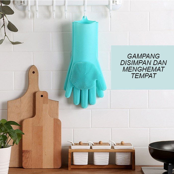 Sarung Tangan Sikat Bulu Silikon Magic Silicone Gloves Sarung Tangan Masak Sarung Tangan Oven Dapur