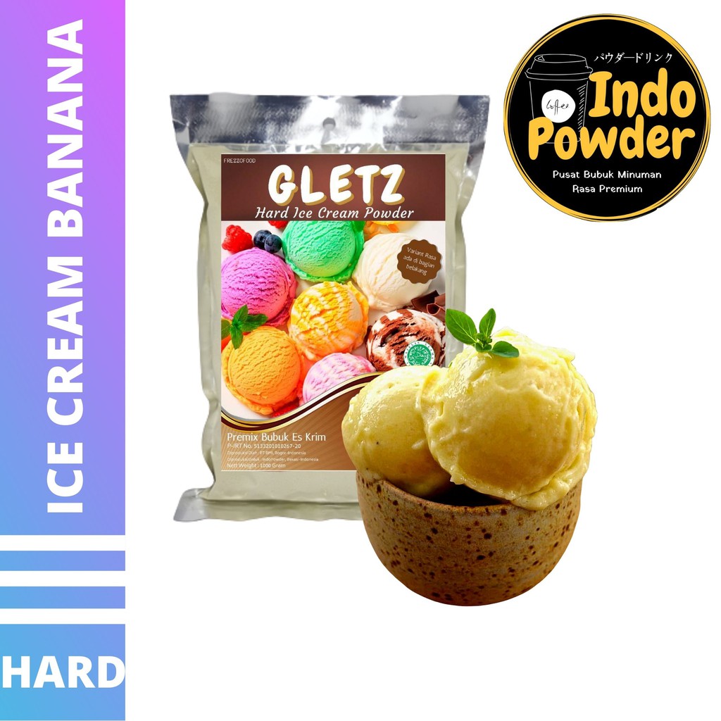 HARD ICE CREAM BANANA 1Kg - Bubuk Es Krim BANANA - Bubuk Es Krim - ICE CREAM Powder 1Kg