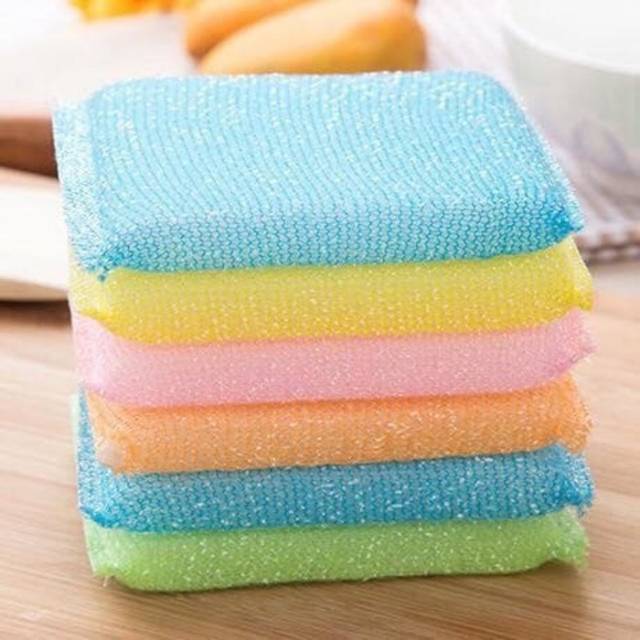 MM-145 Spon Cuci Piring Warna Warni Serbaguna Bentuk Persegi Untuk Cuci Piring Panci Wastafel