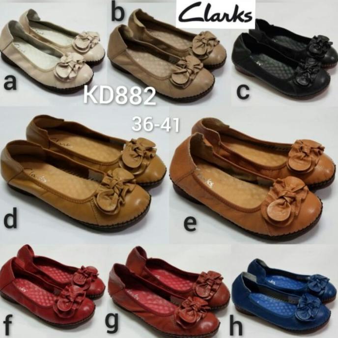SEPATU WANITA CLARKS KD882 BOW FLATSHOES WOMEN FGHJ643546