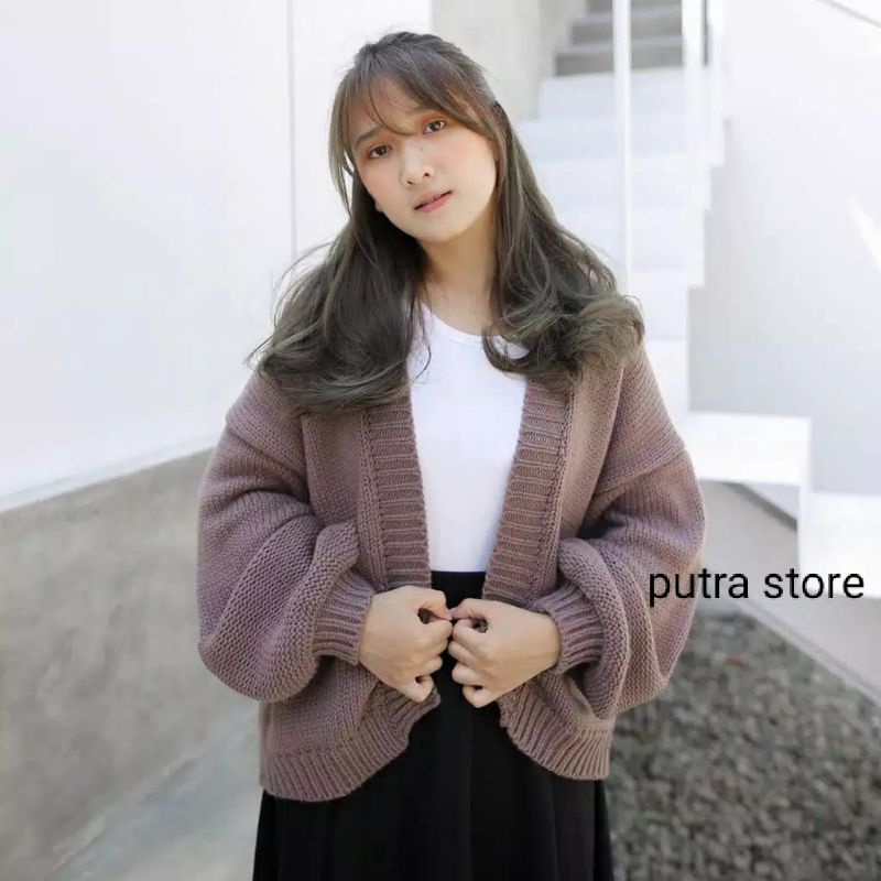 CLARA CARDIGAN RAJUT WANITA RAJUT TEBAL PUTRA STORE