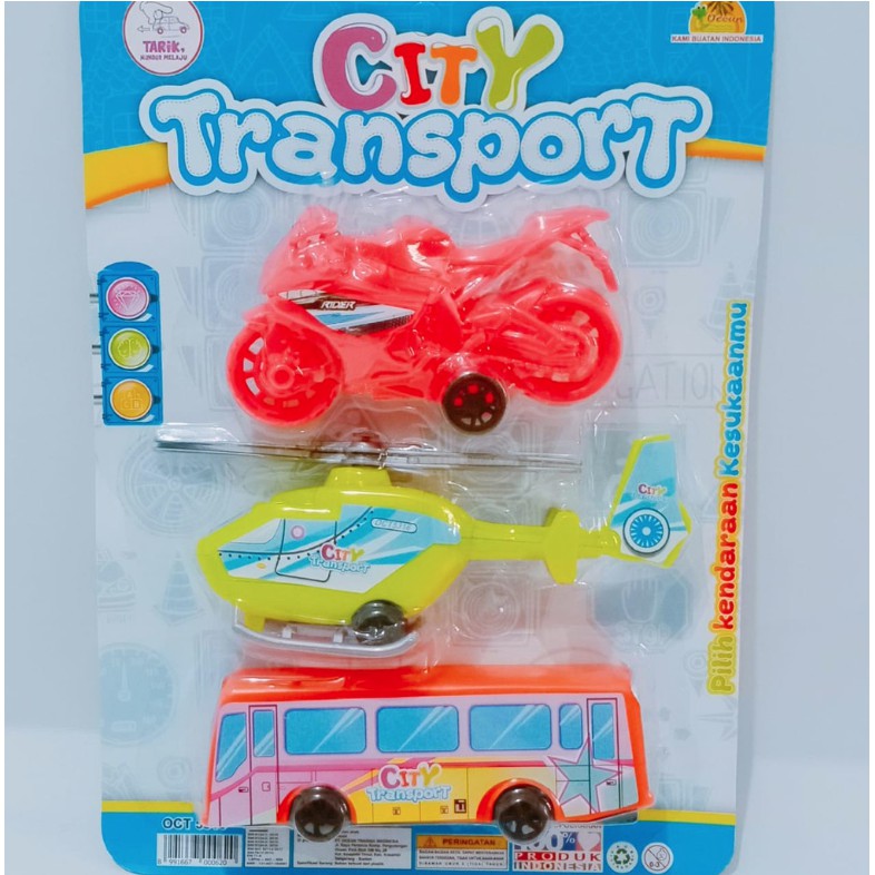 CITY TRANSPORT - mainan anak alat transportasi motor helikopter bus bis