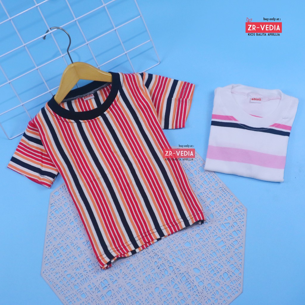 Kaos Geulis uk 1-2 Tahun / Baju Anak Perempuan Atasan Lengan Pendek Murah Bahan Adem Salur