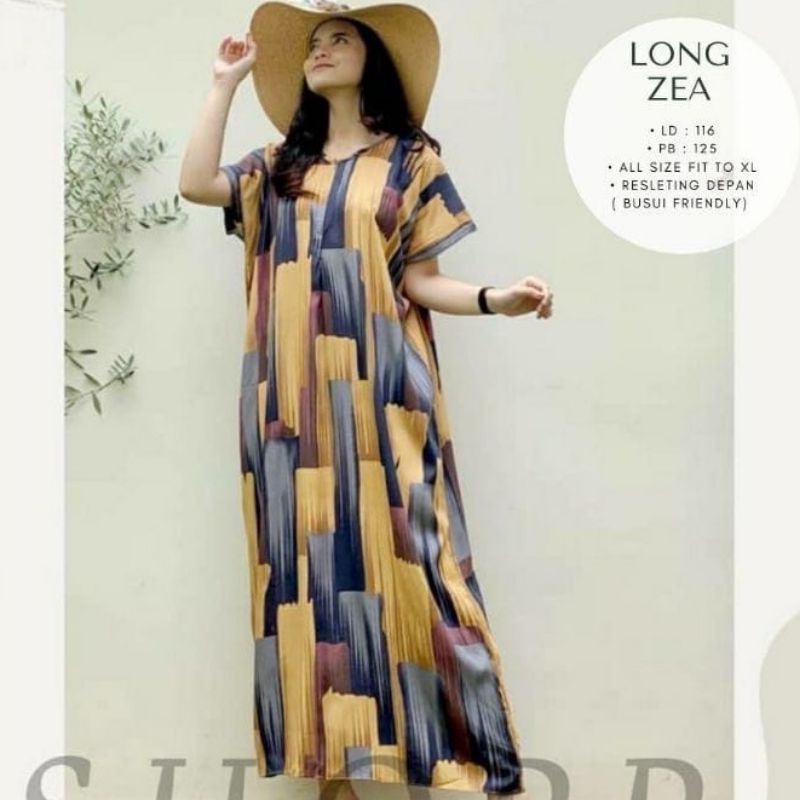 Daster RAYON  BUSUI  HABEL  SEMATA KAKI/SELUTUT  lengan pendek/Asli termurah-Long ZEA