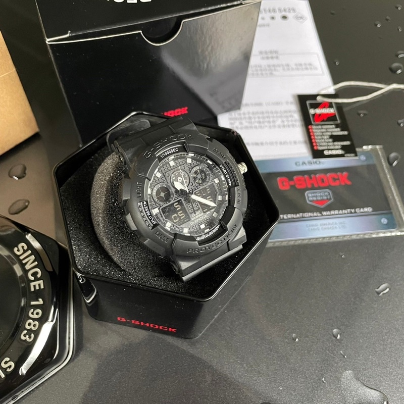 JAM TANGAN G SHOCK GA100 DUAL TIME FULLSET