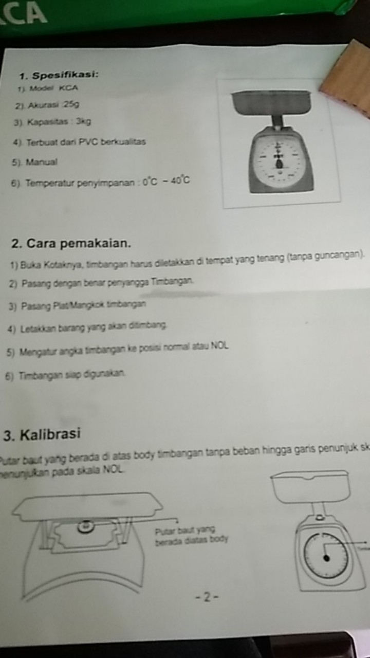 Timbangan Kue Manual Frt 3kg - Timbangan Dapur Bahan Kue - Kitchen Scale