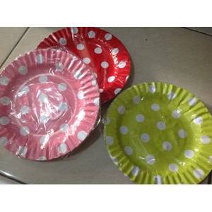 Piring kertas pesta/ piring polkadot besar/ piring pesta ulang tahun