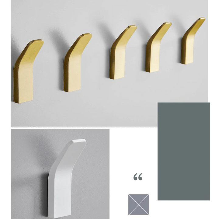 Gantungan Dinding Bathroom Wall Hook Hanger Aluminium - SH015 Putih