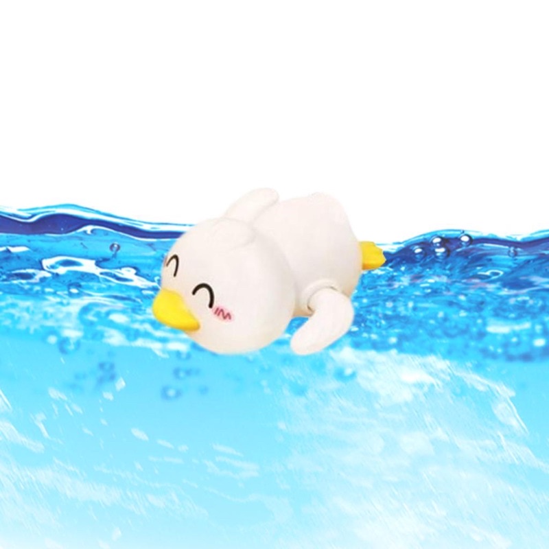 Mainan Mandi Anak bayi kura kura ikan katak bebek bergerak di air-Bebek Putih