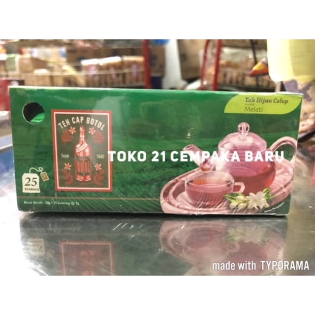 

Teh Cap Botol Hijau Melati Box isi 25 tea bags | Green Tea Celup Diet