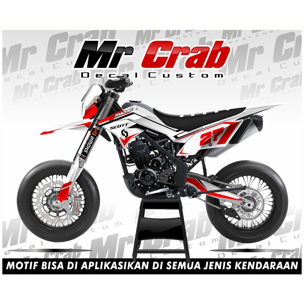 Decal Stiker Klx D-tracker full body Merah / SUPERMOTO KEREN