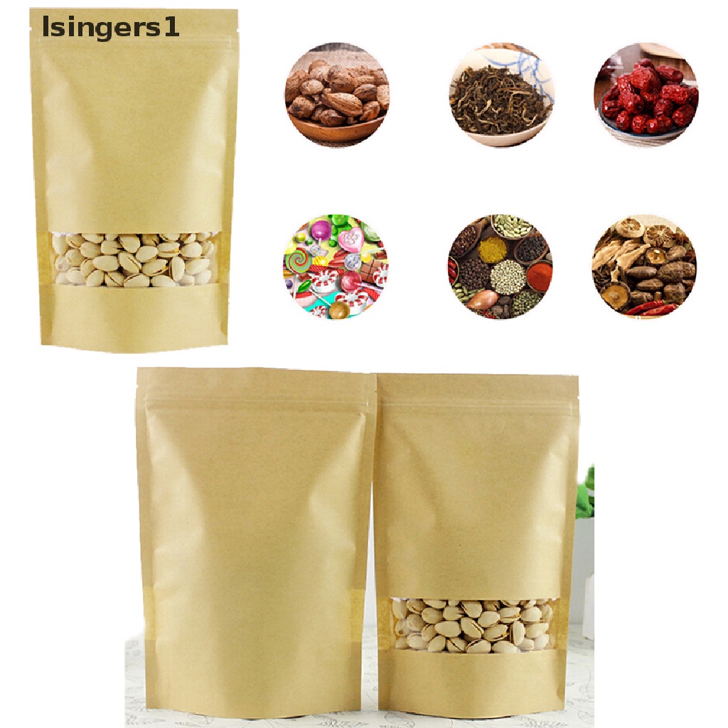 (lsingers1) 50pcs Kantong Plastik Ziplock Transparan Untuk Makanan