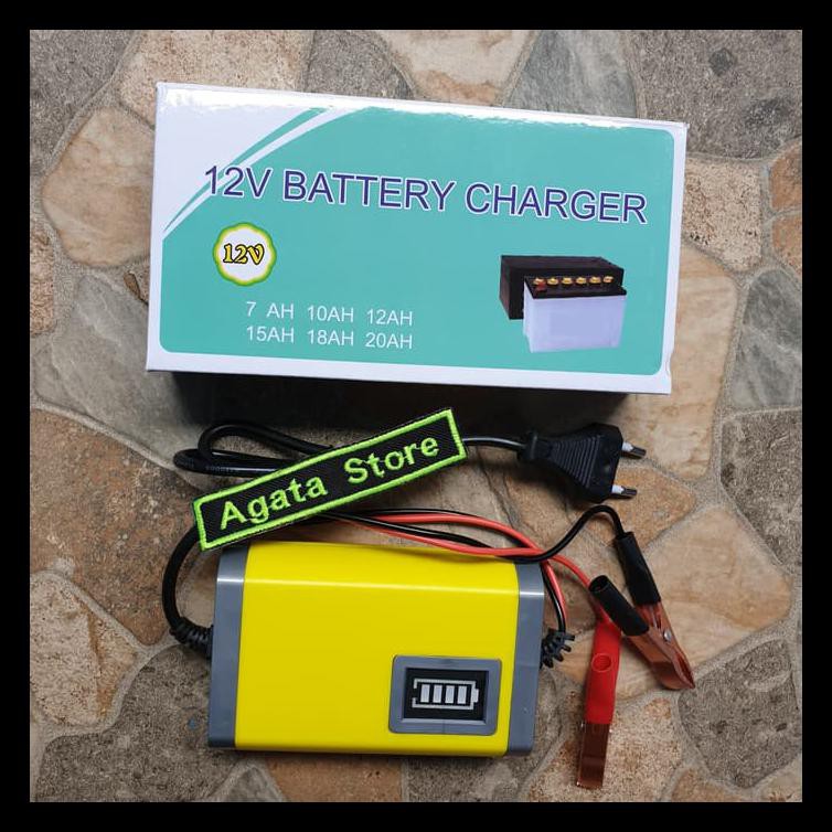 Charger Aki Accu Motor / Mobil 12V 4A ( Setrum Aki / Accue ) Portable Big Sale