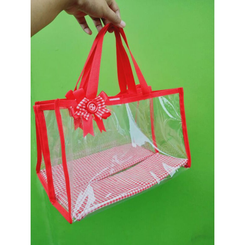 

28x20x14 Beli Satuan Boleh Banget! Tas Mika Polos Include Alas Tas Tanpa Pita! Tas CNY Termurah!!!