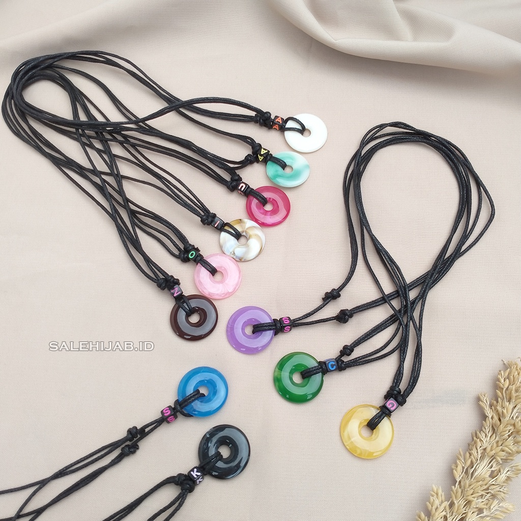 Kalung Tali Liontin Giok Bulat