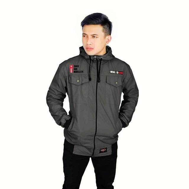 Jaket Pria Jaket Gunung Outdoor Parka Taslan Jaket Taslan Hoodie Jaket Bomber Hoodie