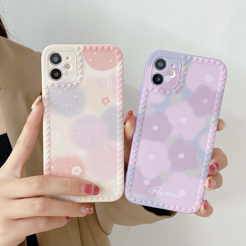 VIVO Soft Case Motif Bunga Ungu Untuk OPPO A83 A3S Realme C1 A7 A5S A12 A11K F9 A52 A92 A9 A5 A31 A53 A33 2020 A57 A39 Reno 5 6 4F 5 A15 A4 A5S A16 Y91