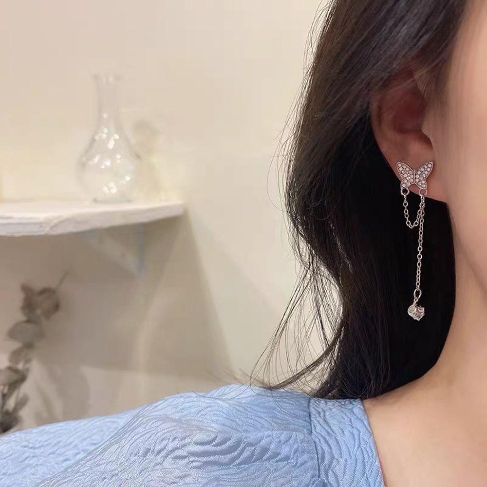 MXBEAUTY Wanita Anting Trendi Vintage Manis Keren Temperamen Kristal Perhiasan Fashion