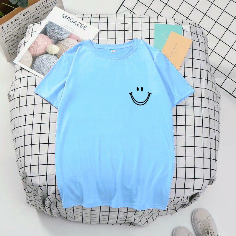 Baju Kaos Simple smile logo Korean style BTS NCT blackpink
