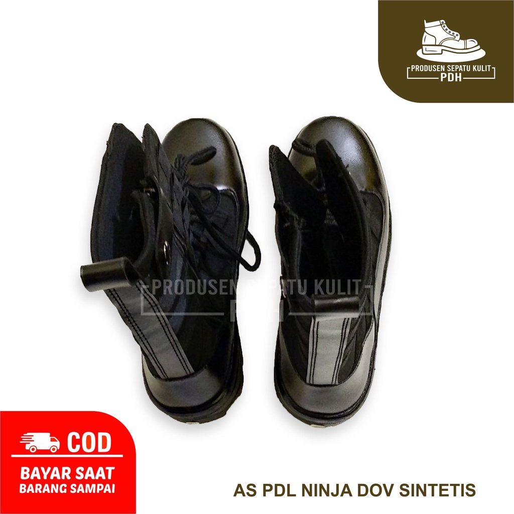 SEPATU PDL NINJA JATAH KANVAS KULIT DOFF SINTETIS SEPATU SATPAM POL PP SATPOL TNI POLRI SECURITY BOA WEBA