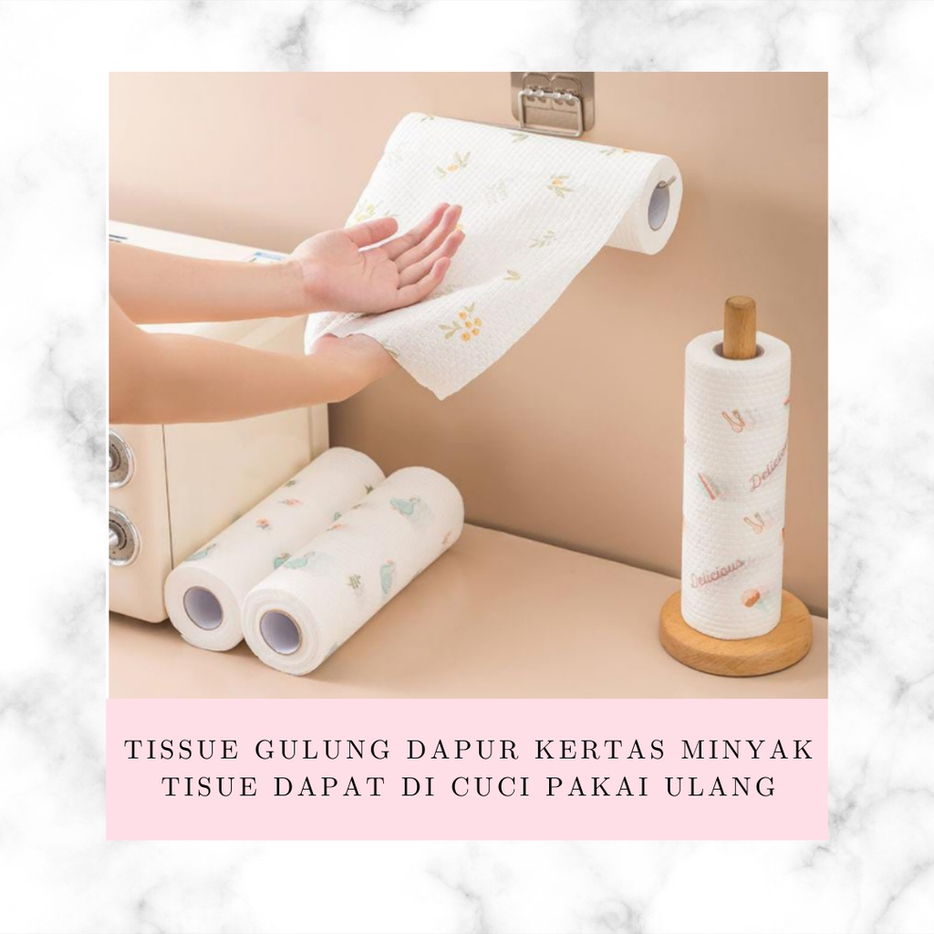 Kertas Tissue Penyerap Minyak Dengan Motif Print, Untuk Dapur &amp; Rumah/ Tisu Motif Serbaguna / TISSUE GULUNG DAPUR KERTAS MINYAK TISUE DAPAT DI CUCI PAKAI ULANG