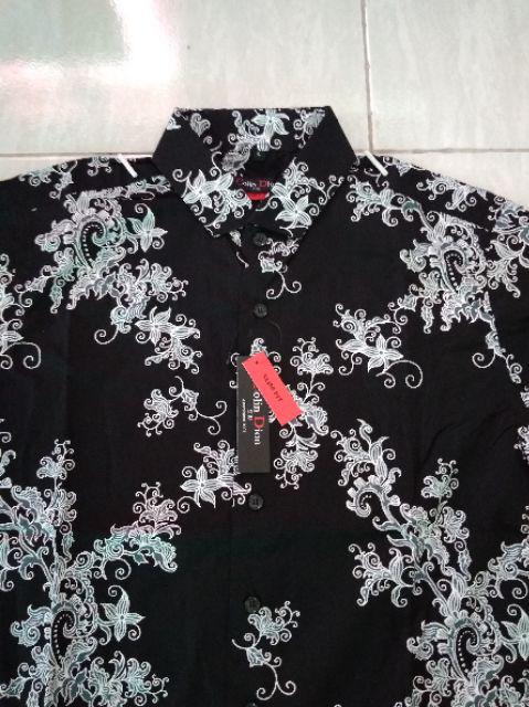 Odza Baju Kemeja Batik Slim Fit Pria Kasual Lengan Panjang