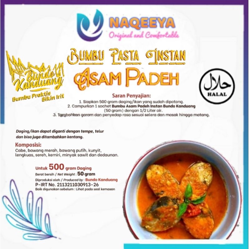 

Bumbu Gulai Asam Padeh Pedas Instan Bundo Kanduang Bumbu Racik an BMM "Bundo Mande Minang