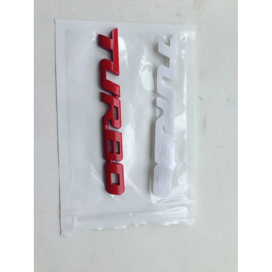 Emblem Turbo Silver Aksesoris Eksterior Mobil Sticker 3D Logo Tulis