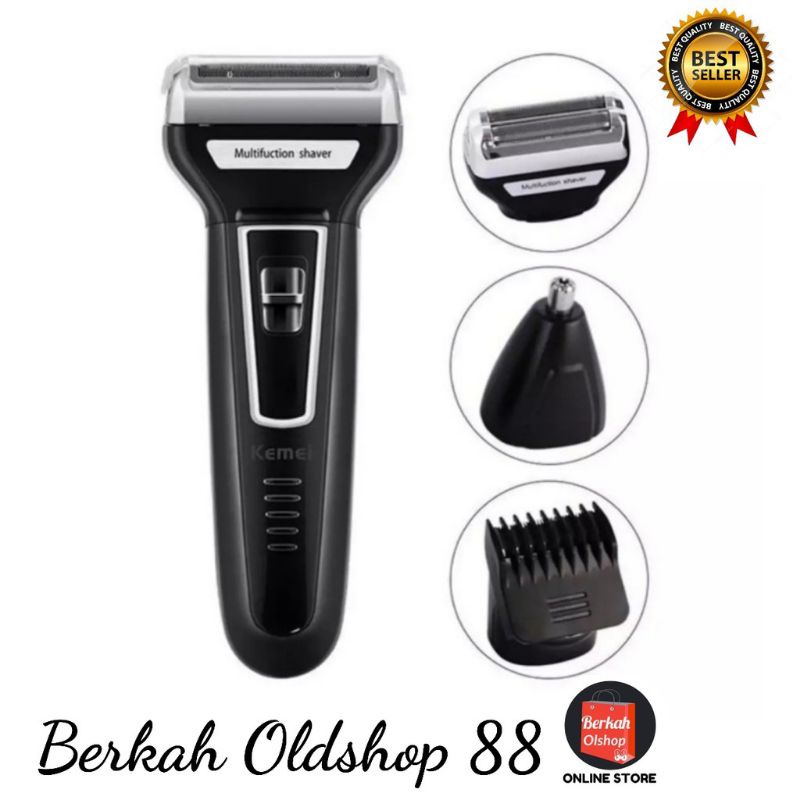 Berkah Oldshop 88 - Kemei Hair Clipper KM 6558 Alat Cukur Kumis Jenggot Bulu Hidung Rambut Multifungsi 3 in 1