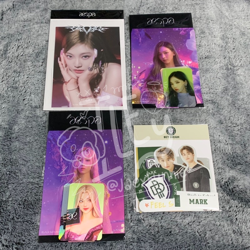 holo lenti black mamba karina winter holo savage ningning aespa + b2s luggage mark sealed