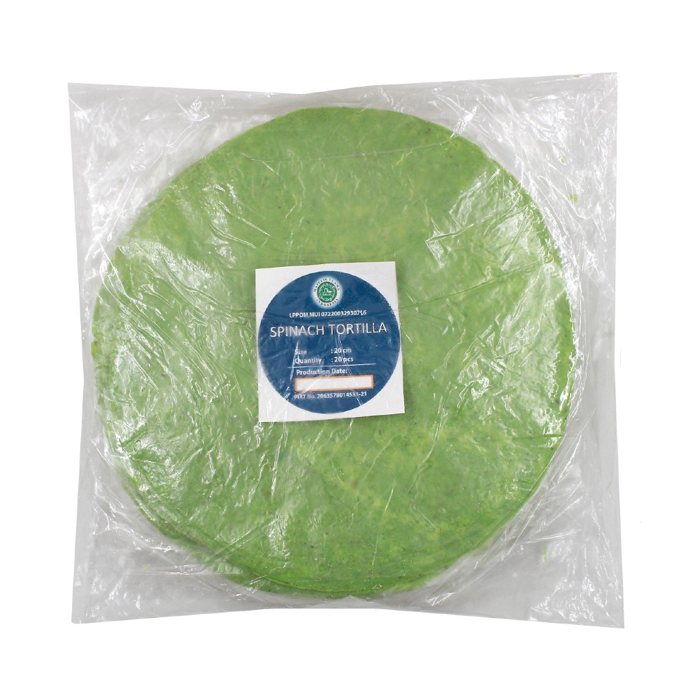 

Kulit Tortilla Bayam 20cm Isi 20 Lembar
