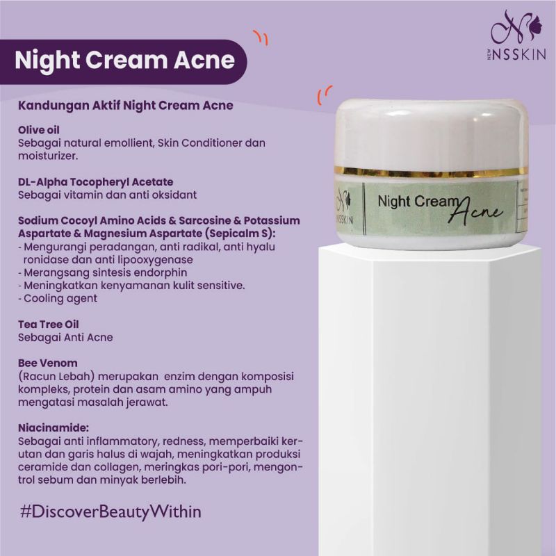 Night cream acne ns skincare