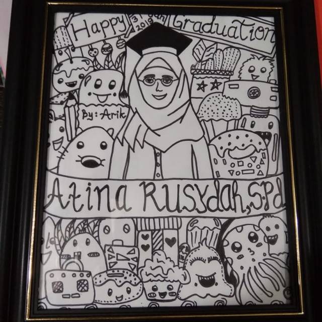Doodle Art  Kado Wisuda, ultah ,wedding