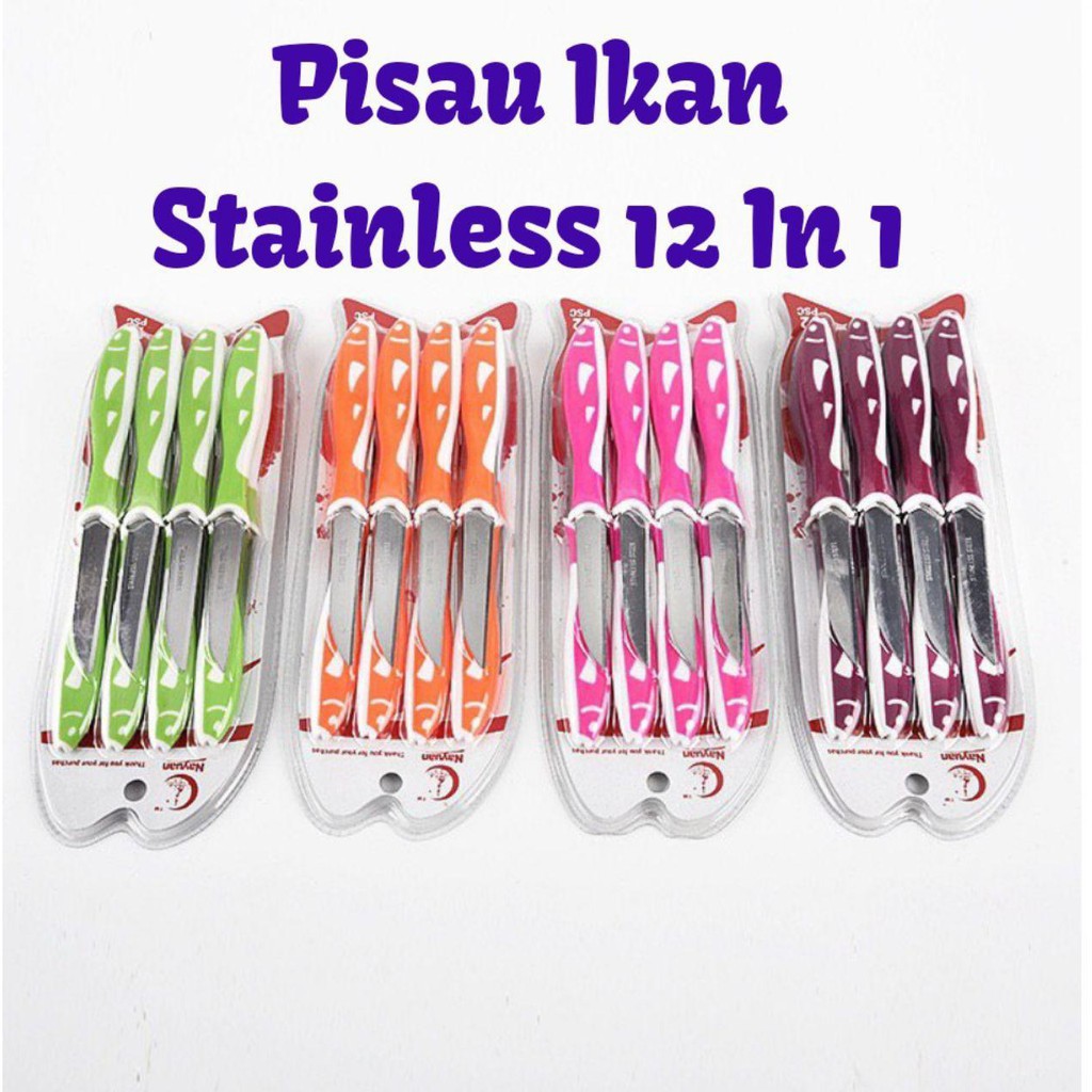 Pisau Motif Ikan Set Mini Okksuka Isi 12pc