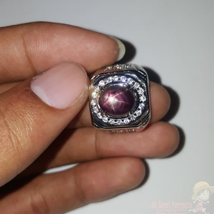 Cincin Natural Ruby Star Madagascar Y49 Murah