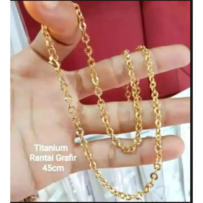 kalung titanium nuri kaca wanita / kalung wanita asli titanium