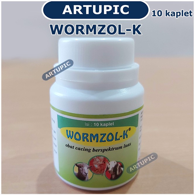 Wormzol Kaplet isi 10 kaplet Obat cacing hewan Wormzol-K Medion Kambing Albendazole Domba Babi